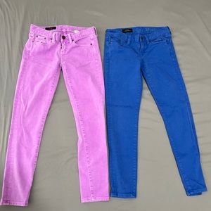 J crew toothpick style 62443 in purple and blue